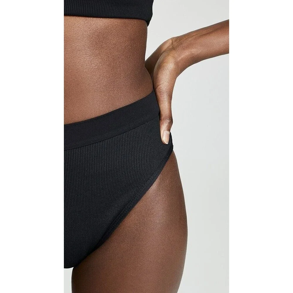 L*Space Ridin' High Frenchi Aquarius Ribbed High Waist Bikini Bottom Women's XS - Picture 2 of 5
